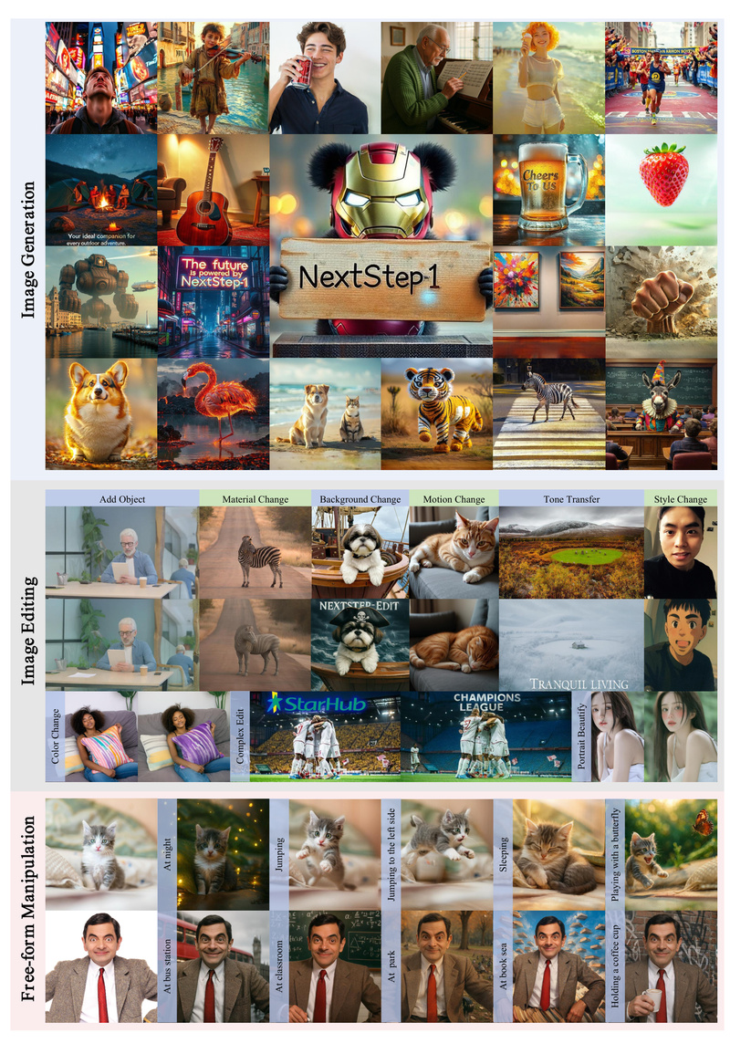 NextStep-1: High-Fidelity Autoregressive Image Generation Without Diffusion or Discrete Token Loss